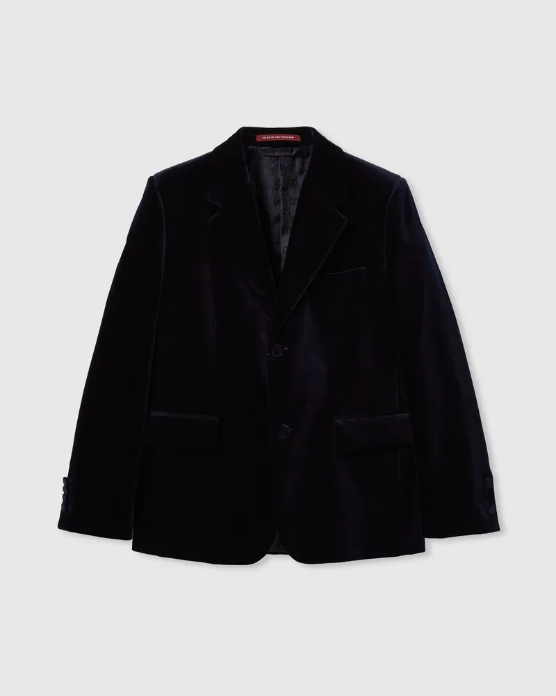 Gucci Jackett aus Stretch-Baumwollsamt, Größe Blau