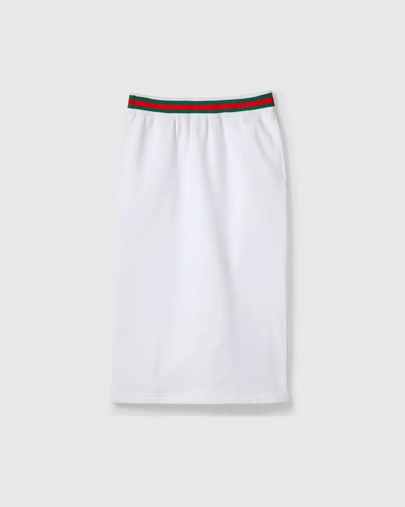 Gucci Rock aus Baumwolljersey Mit Web, Größe Weiß