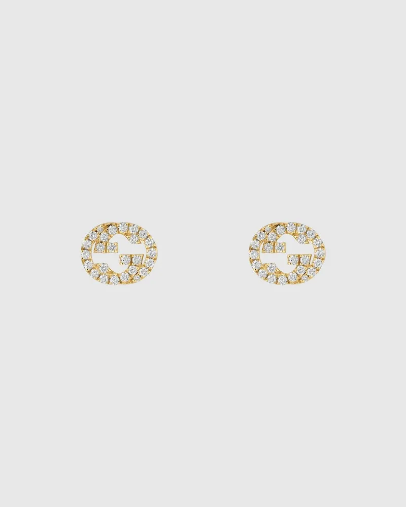 Gucci Interlocking Ohrstecker Diamant 18k Gold Gelbgold