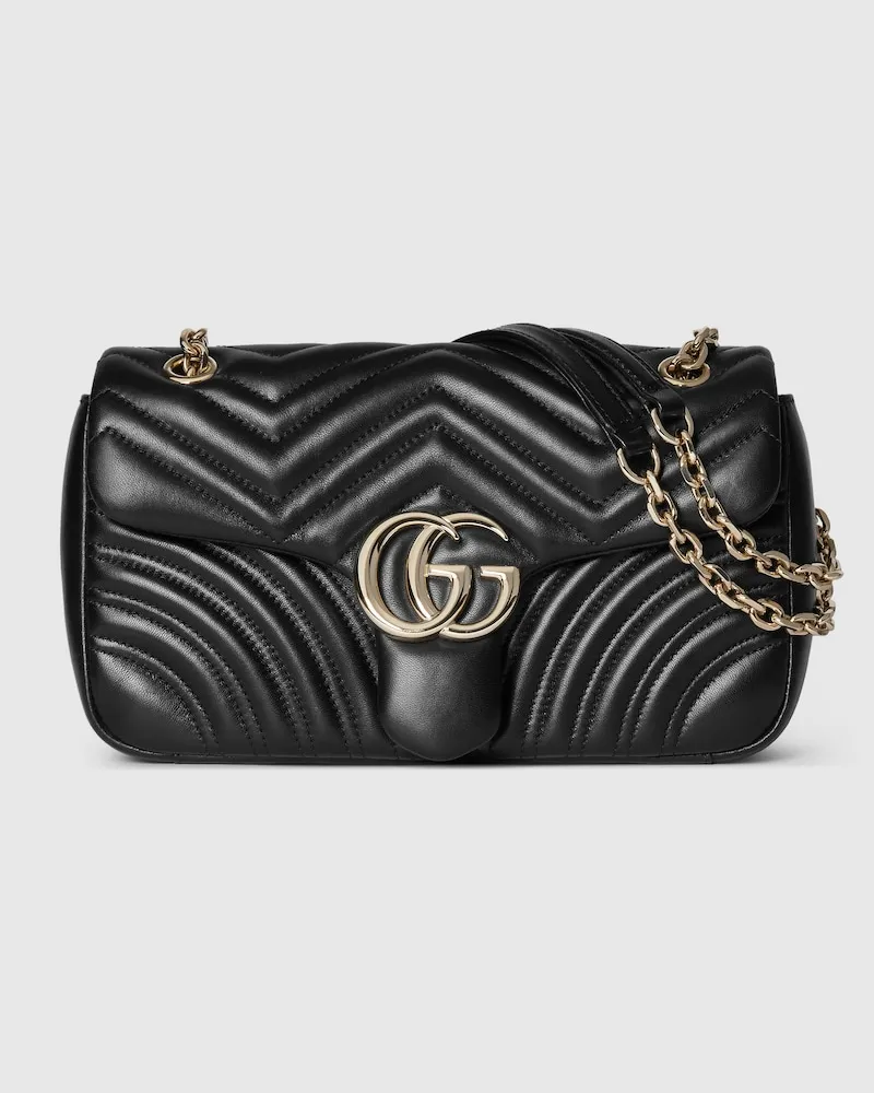Gucci Mittelgroße GG Marmont Schultertasche Schwarz