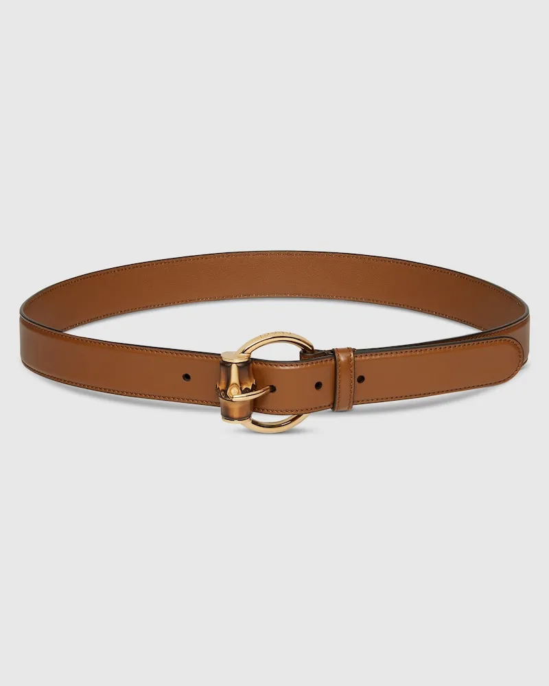 Gucci Gürtel Mit Bambusdetail-Schnalle, Größe 95 Braun