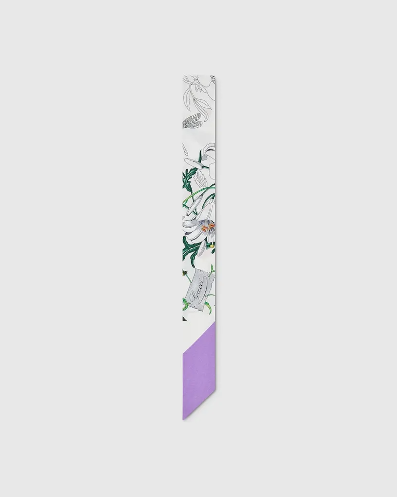 Gucci Band aus Seidentwill Mit Print Weiß