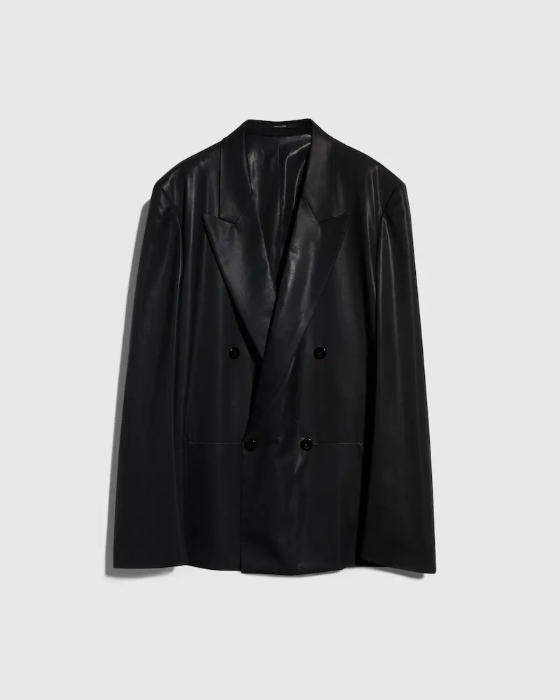 Gucci Jacke aus Wolle mit Chintziertem Finish Schwarz