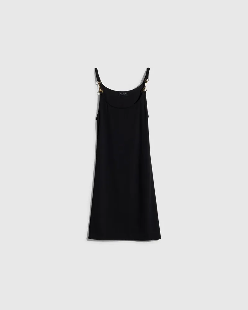 Gucci Robe En Jersey De Crêpe De Viscose Avec Horsebit, Taille Noir