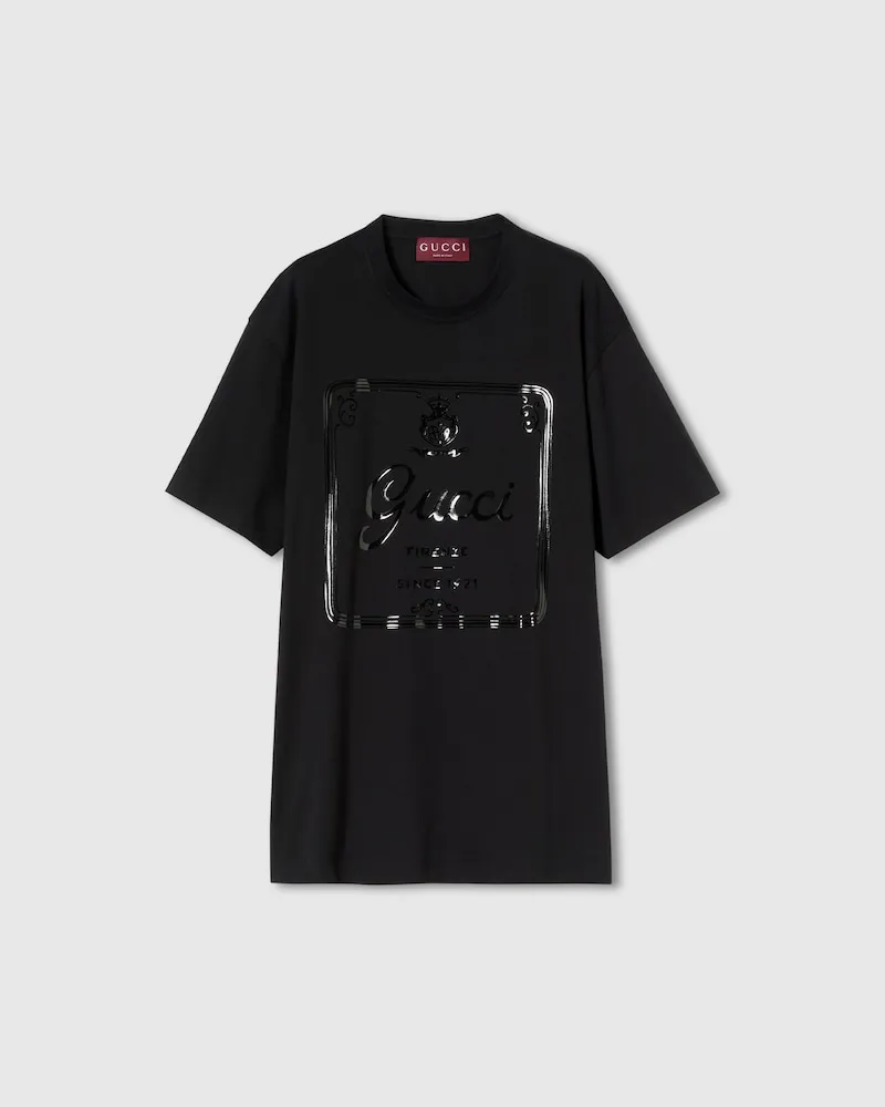 Gucci T-Shirt aus Weichem Baumwolljersey Mit Print, Größe Schwarz