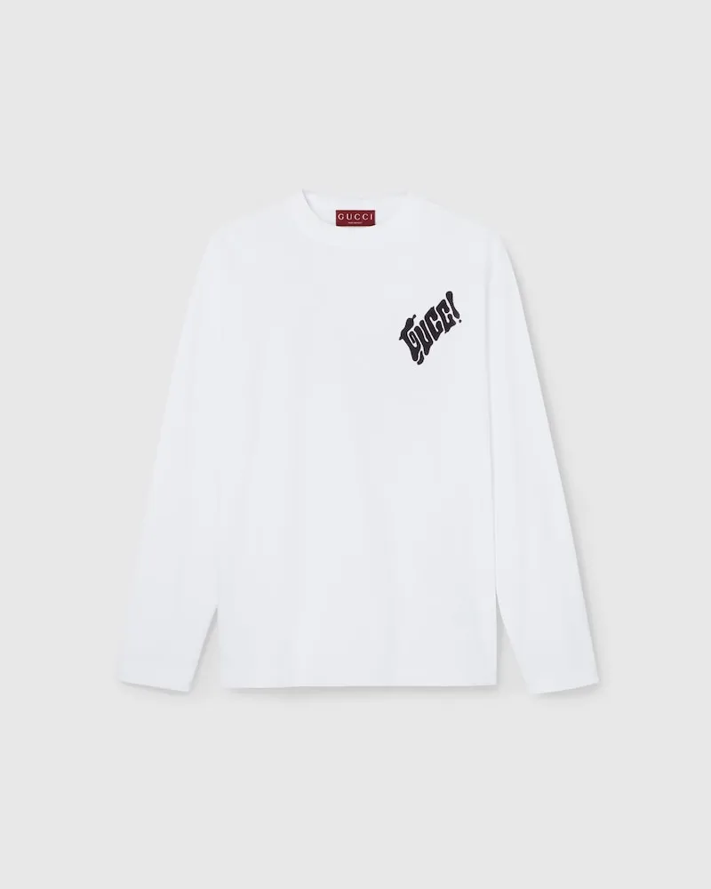 Gucci T-Shirt aus Baumwolljersey Mit Logo, Größe Weiß