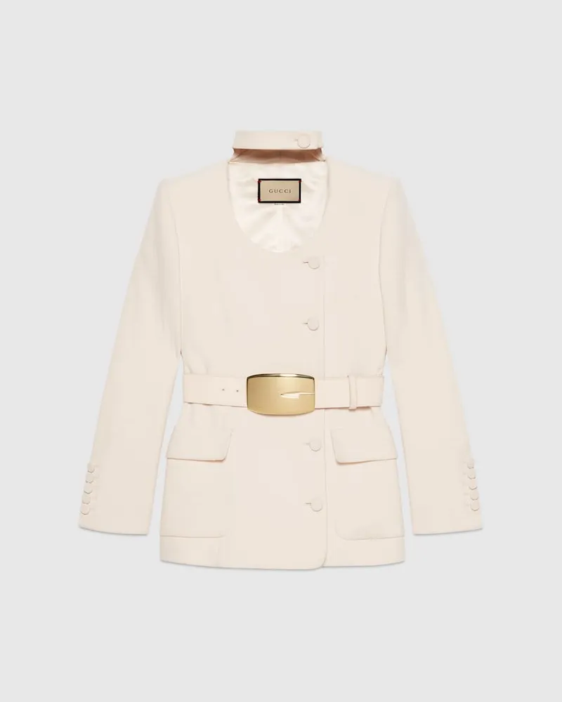 Gucci Blazer aus Woll-Crêpe, Größe Weiß
