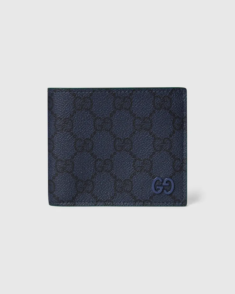 Gucci GG Faltbrieftasche Mit Grüner Innenseite Blau