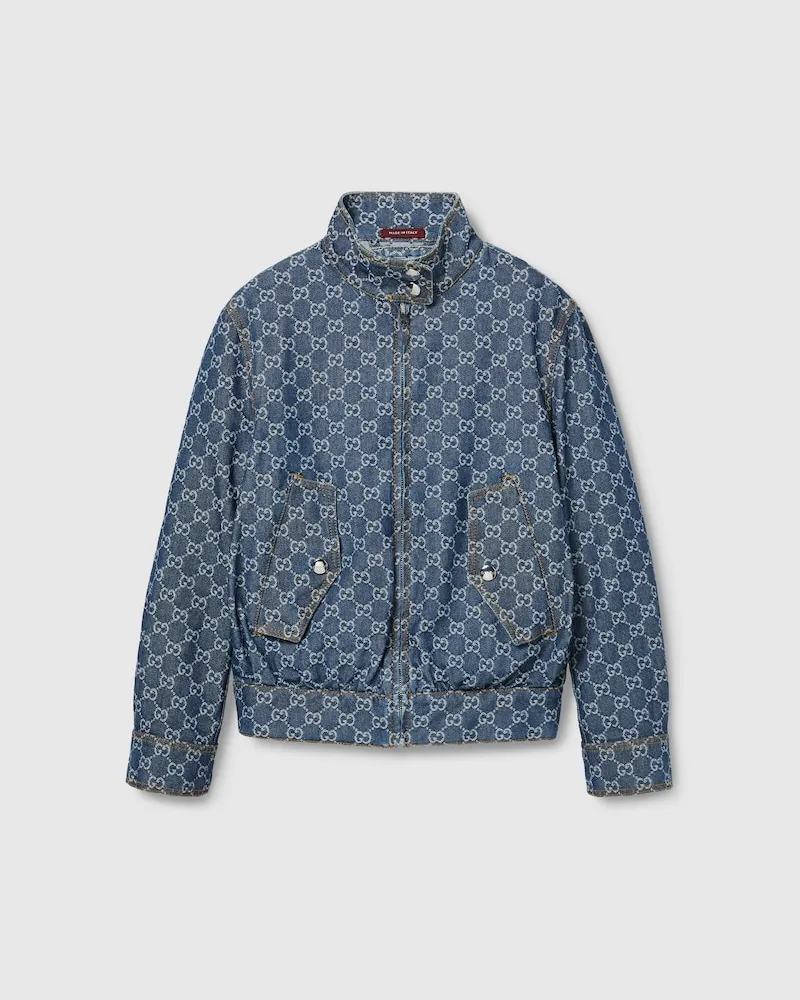 Gucci Jacke aus GG Denim-Jacquard, Größe Blau