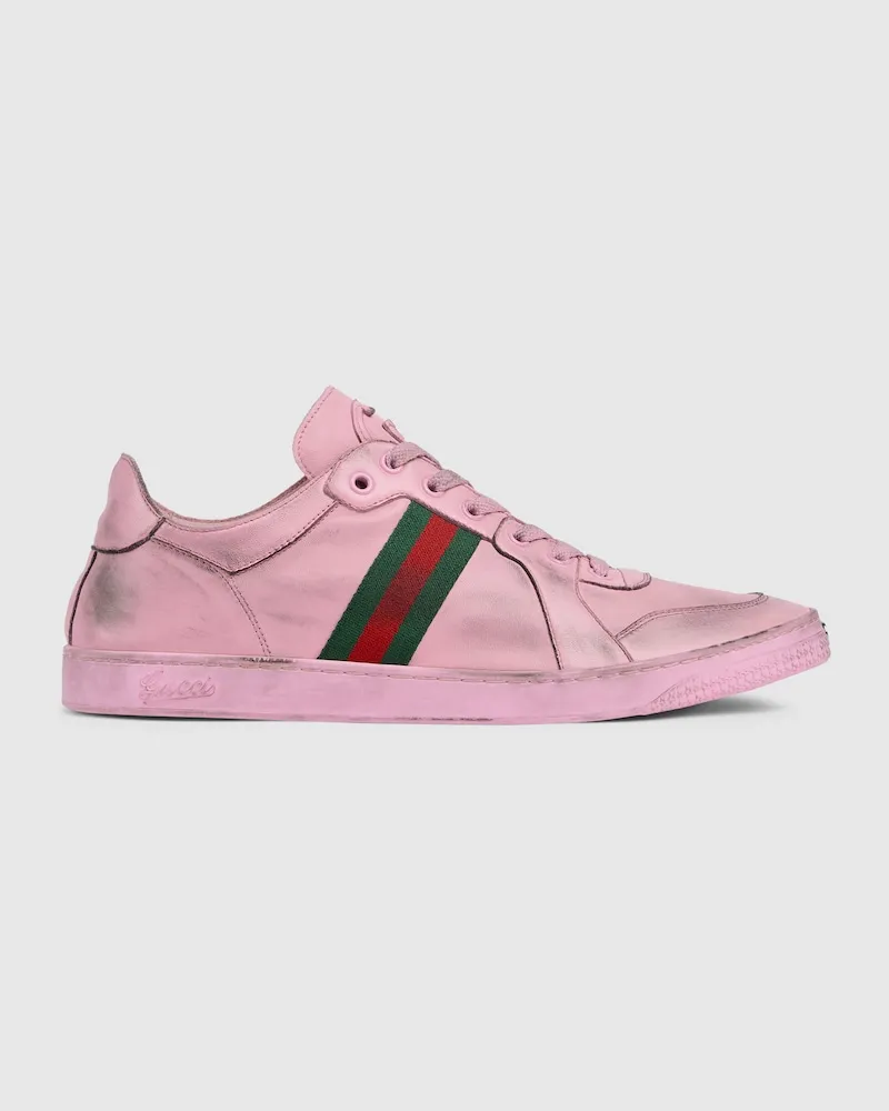 Gucci Stretch Low-Top-Herrensneaker, Größe Pink