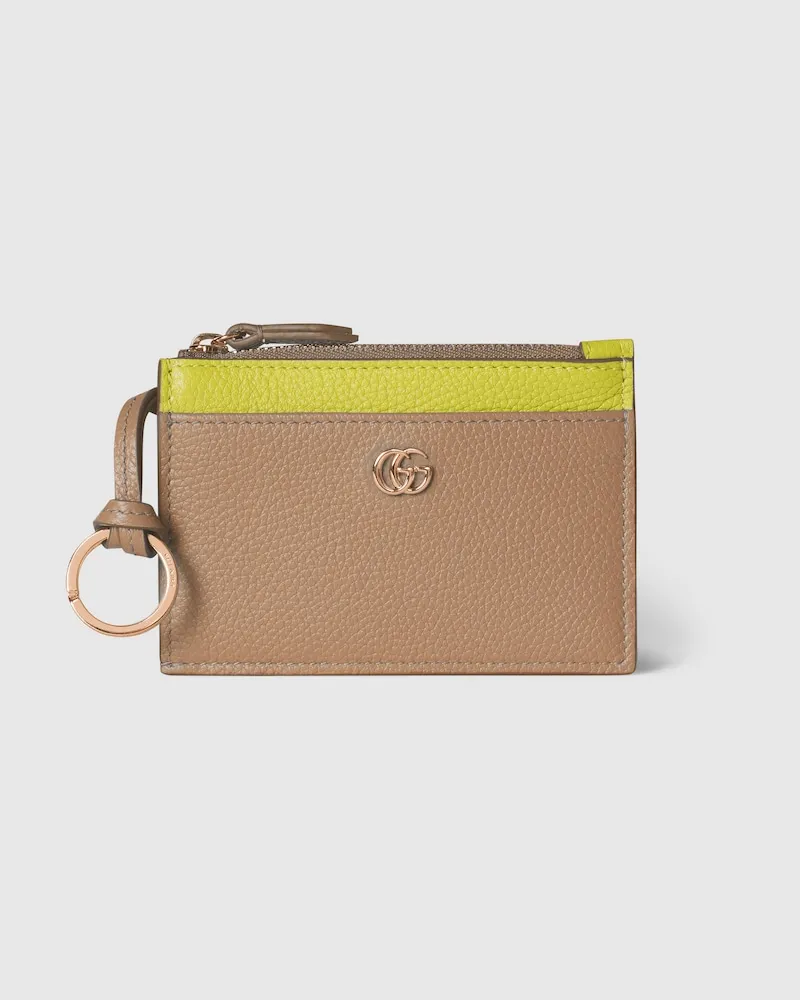 Gucci GG Marmont Schlüsseltäschchen Mit Reißverschluss Beige
