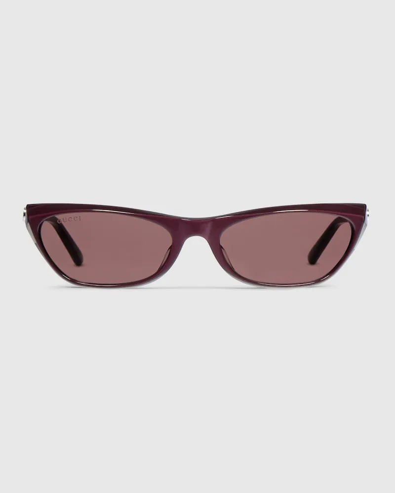 Gucci Sonnenbrille mit Geometrischem Rahmen Rot