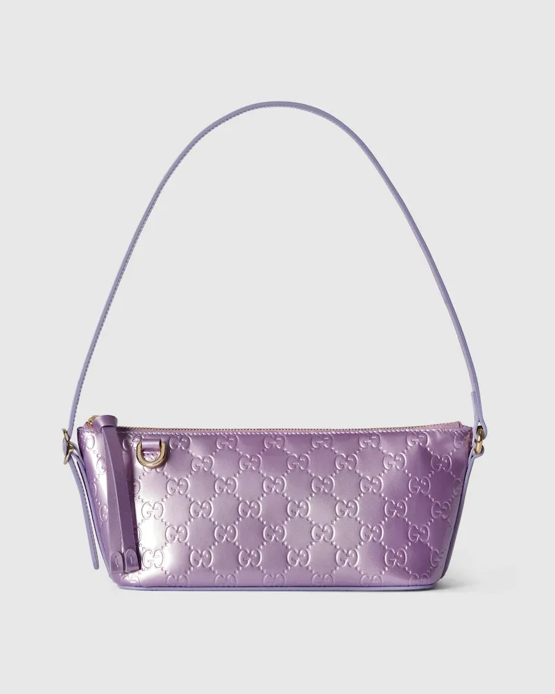 Gucci Kleine GG Emblem Schultertasche Pink