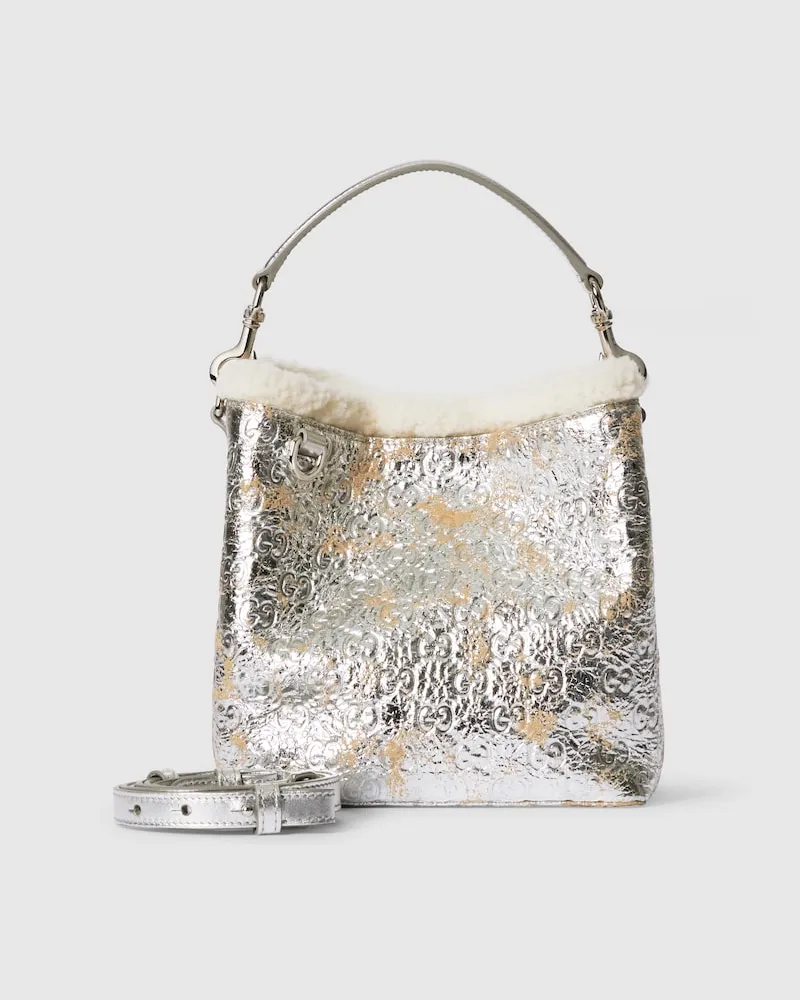 Gucci Kleine GG Emblem Bucket Bag Beige