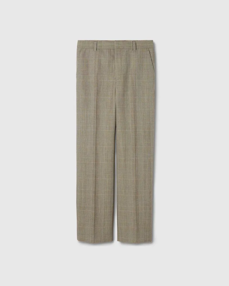 Gucci Hose aus Wolle Mit Prince of Wales-Karomuster, Größe Beige