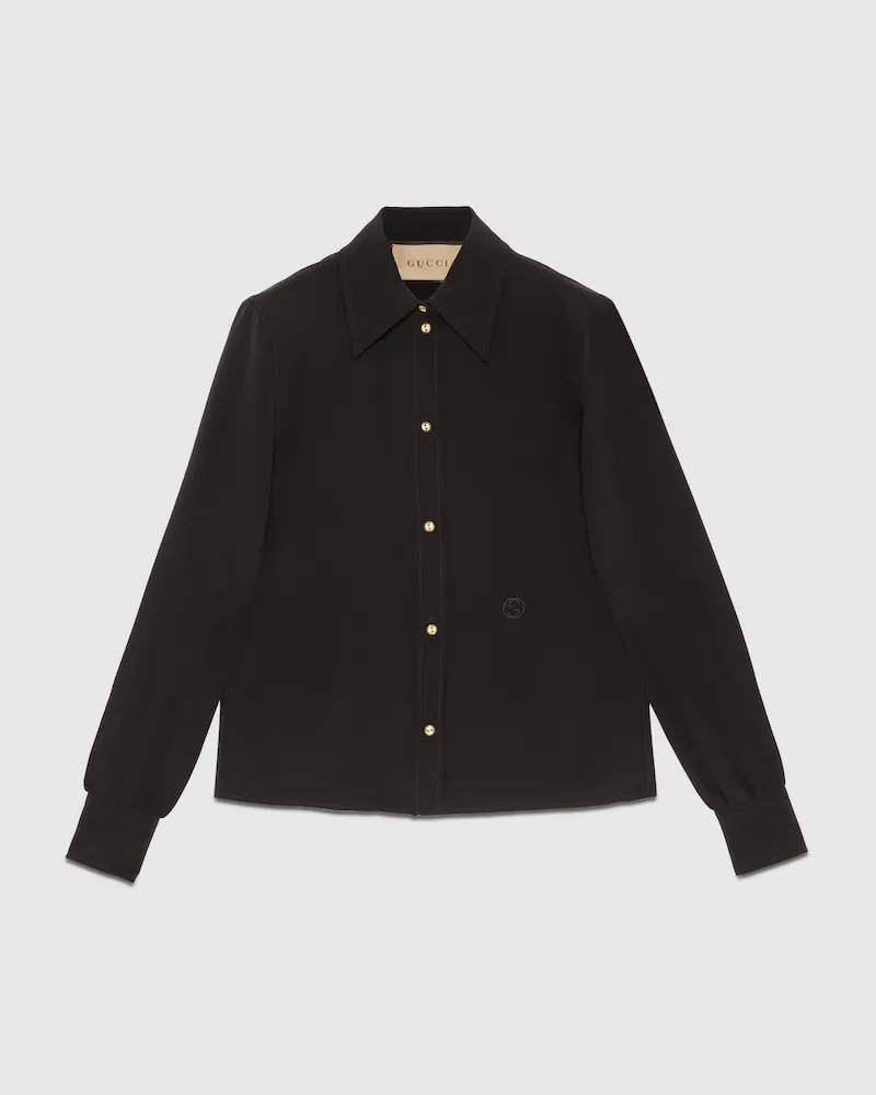 Gucci Bluse aus Crêpe De Chine, Größe Schwarz