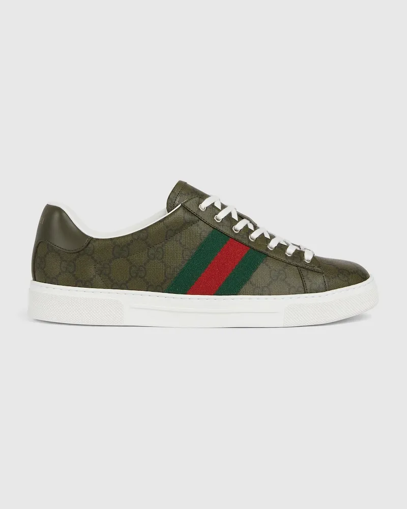 Gucci Ace Herrensneaker Mit Web, Größe Grün