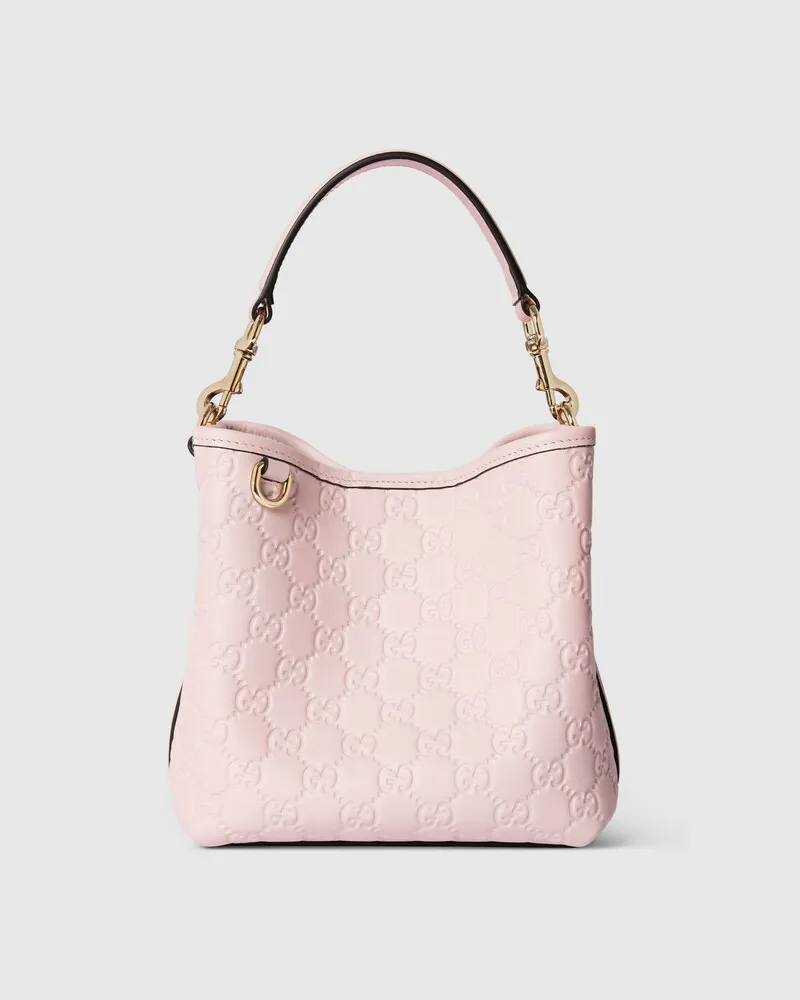 Gucci Kleine GG Emblem Bucket Bag Pink