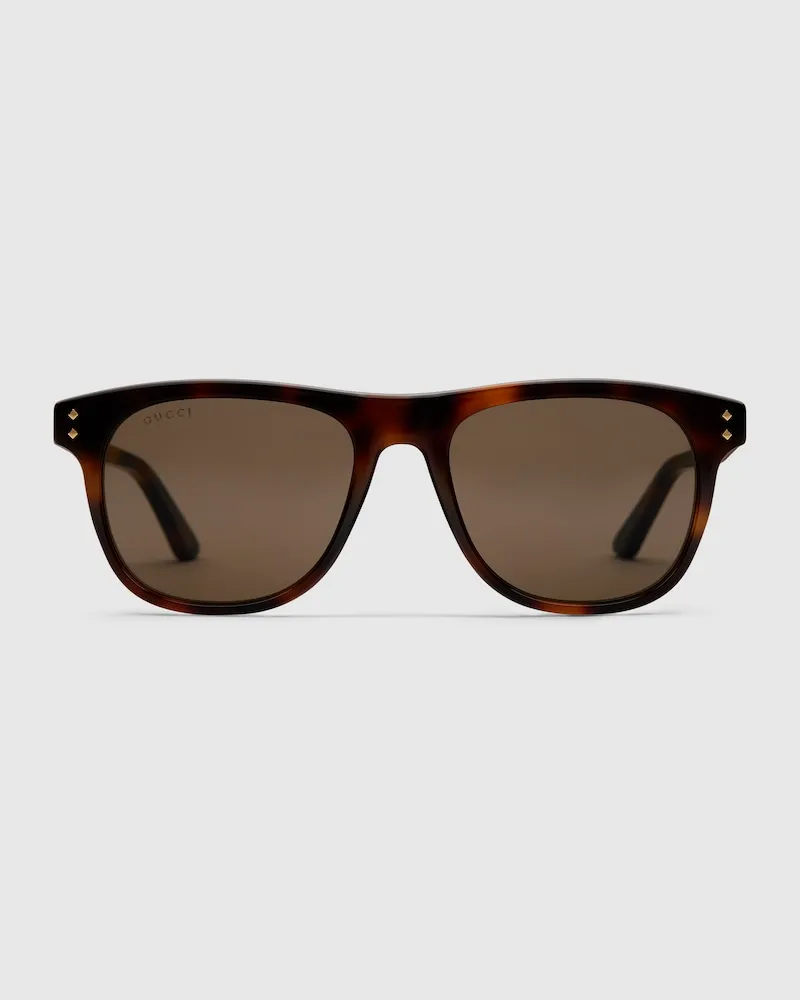 Gucci Sonnenbrille Mit Eckigem Rahmen Braun