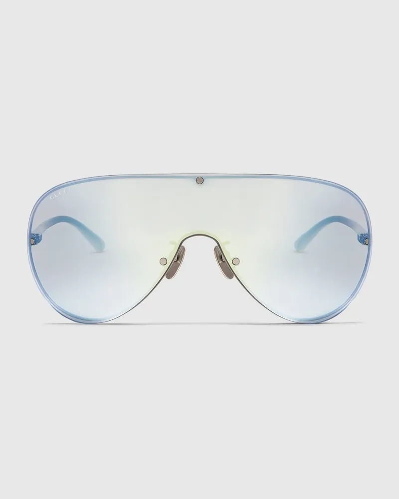 Gucci Sonnenbrille In Maskenform Silver