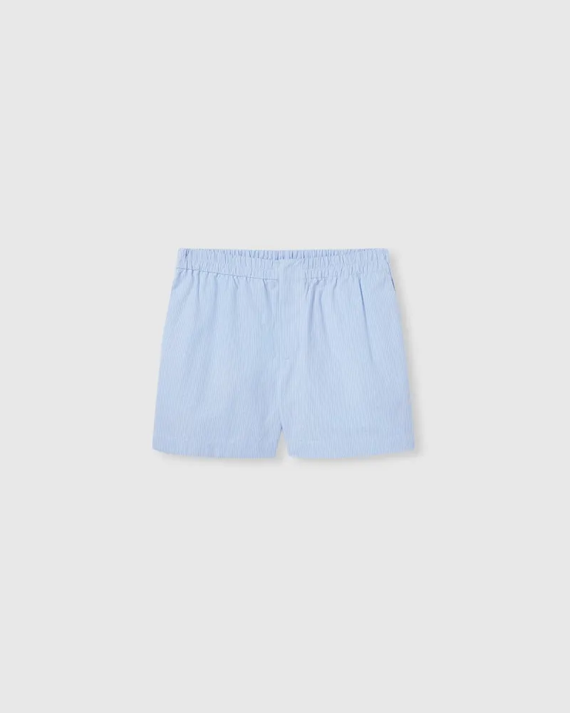 Gucci Shorts aus Gestreifter Baumwolle Mit Stickerei, Größe Blau