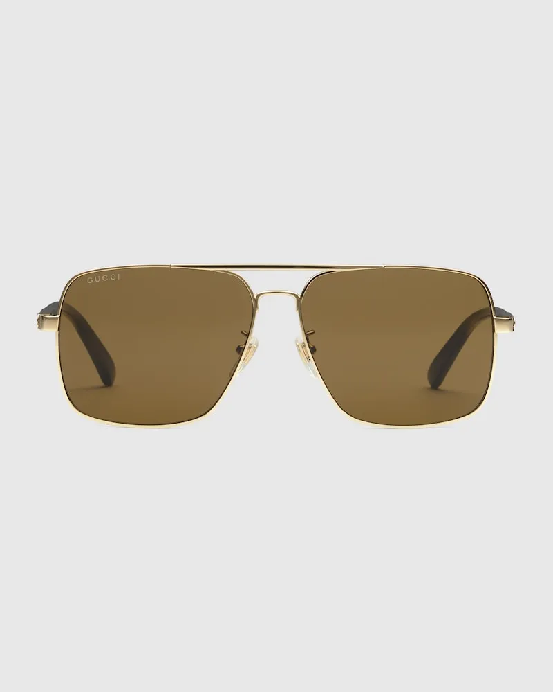 Gucci Sonnenbrille Mit Rahmen Im Navigator-Stil Gold