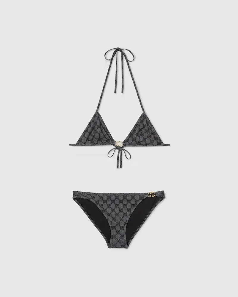 Gucci Bikini aus GG Stretch-Jersey Mit Print, Größe Schwarz