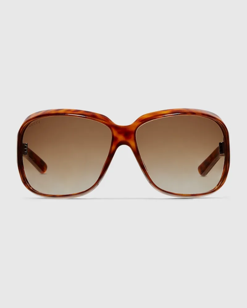Gucci Sonnenbrille Mit Eckigem Rahmen Braun