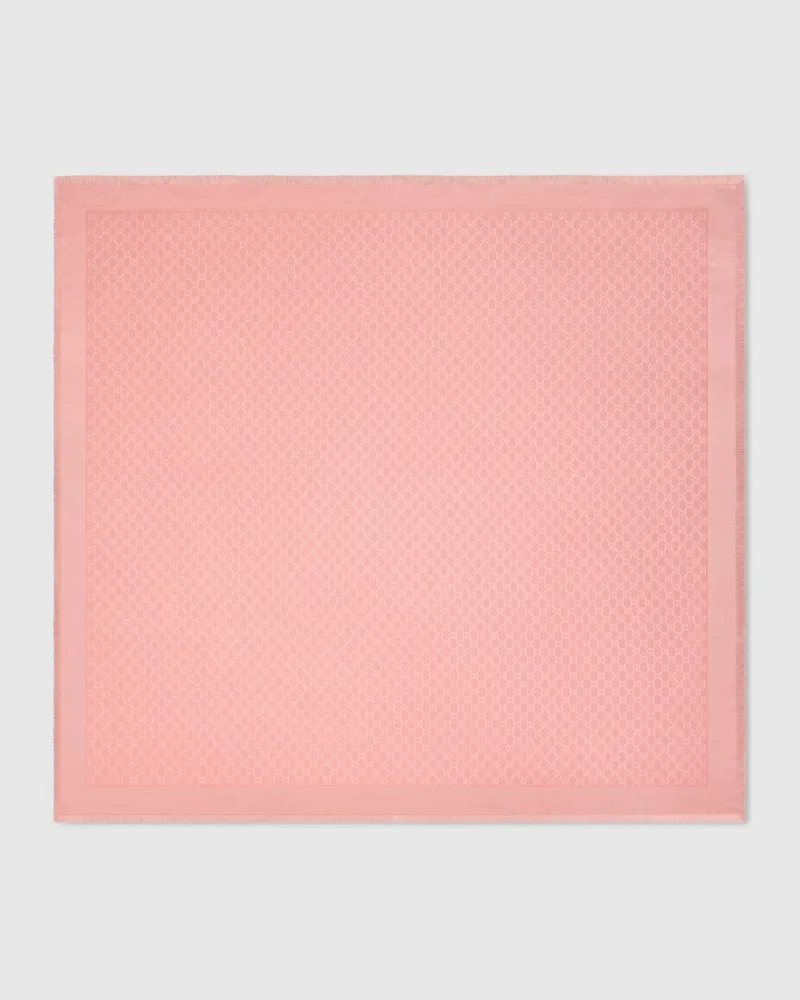 Gucci Halstuch aus Seide Und Wolle Mit GG Motiv Pink