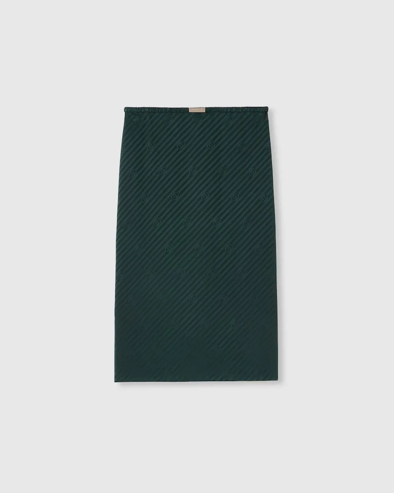 Gucci Rock aus Seidenjacquard Mit GG, Größe Grün