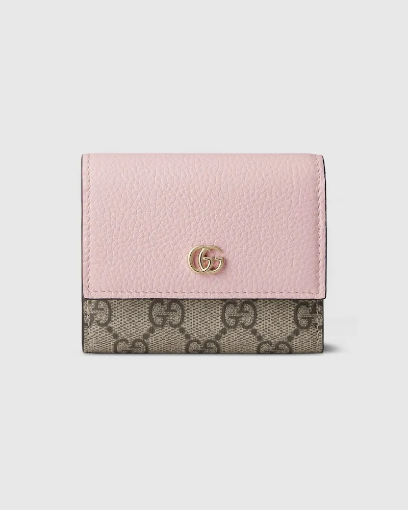 Gucci Zweifarbige GG Marmont Mini-Brieftasche Pink