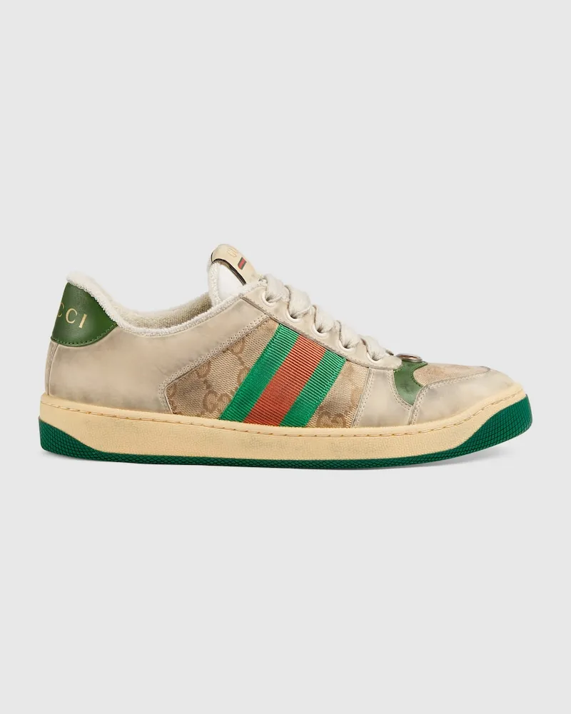 Gucci Screener Damen-Sneaker aus Leder, Größe Weiß