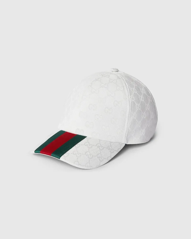 Gucci Baseballkappe aus GG Canvas, Größe Weiß