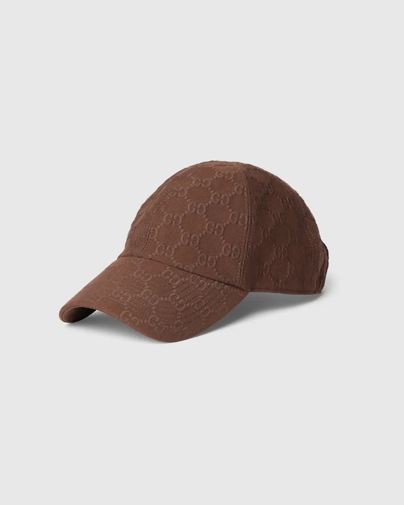 Gucci Baseballkappe aus Jersey mit GG Prägung Braun
