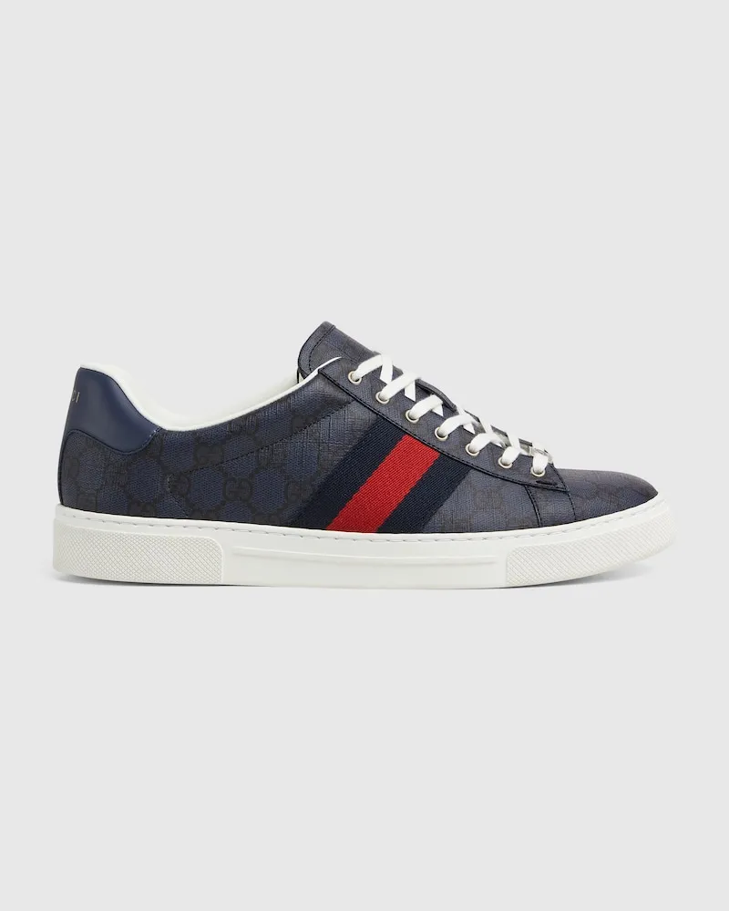 Gucci Ace Herrensneaker Mit Web, Größe Blau