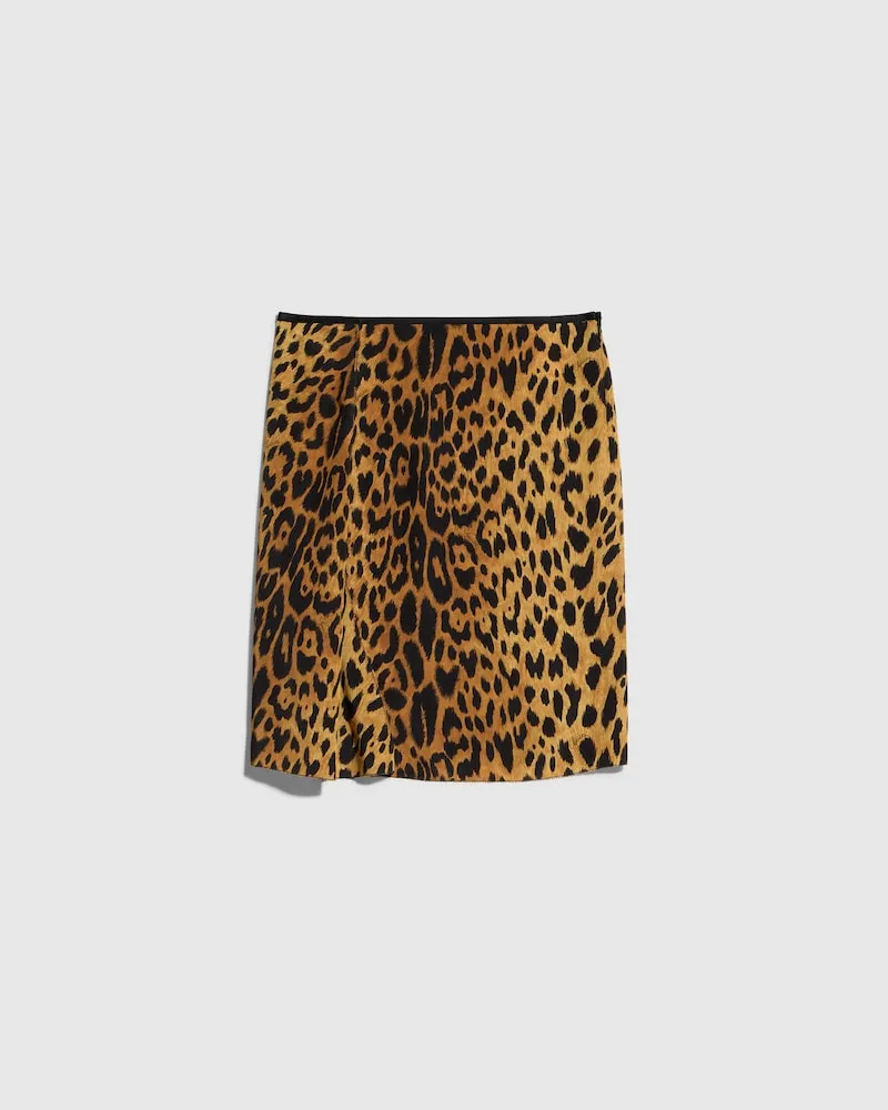 Gucci Rock aus Crêpe De Chine mit Print, Größe Braun