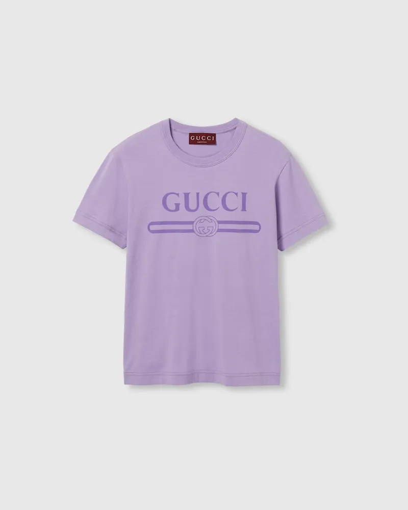 Gucci T-Shirt aus Jersey Mit Print, Größe Violett