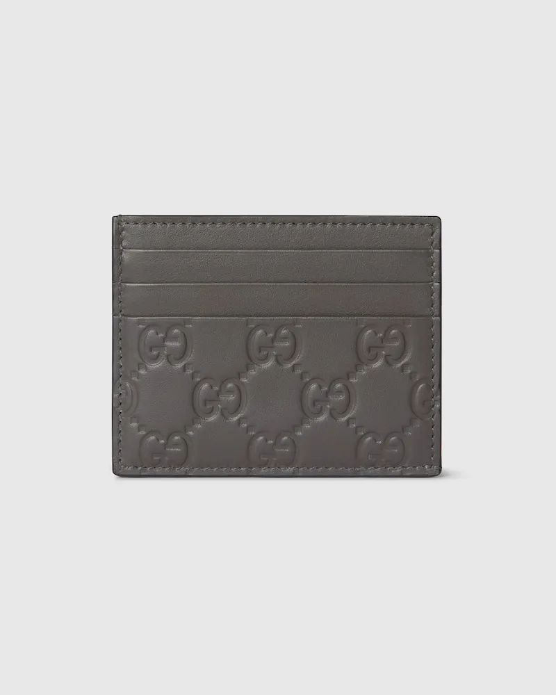 Gucci GG Emblem Kartenetui Grau
