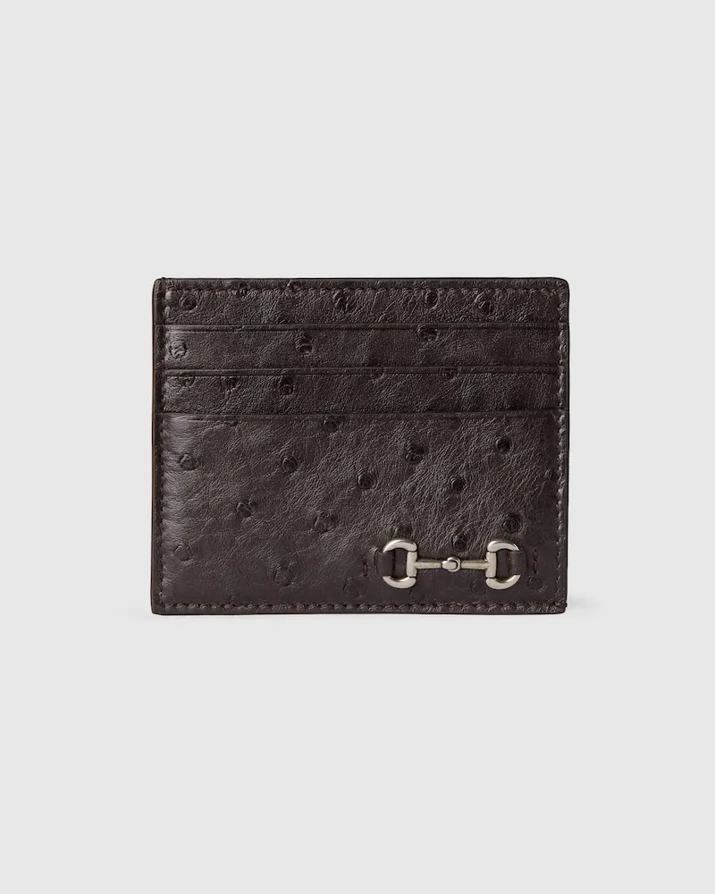 Gucci Porte-cartes Avec Détail Mors Marron