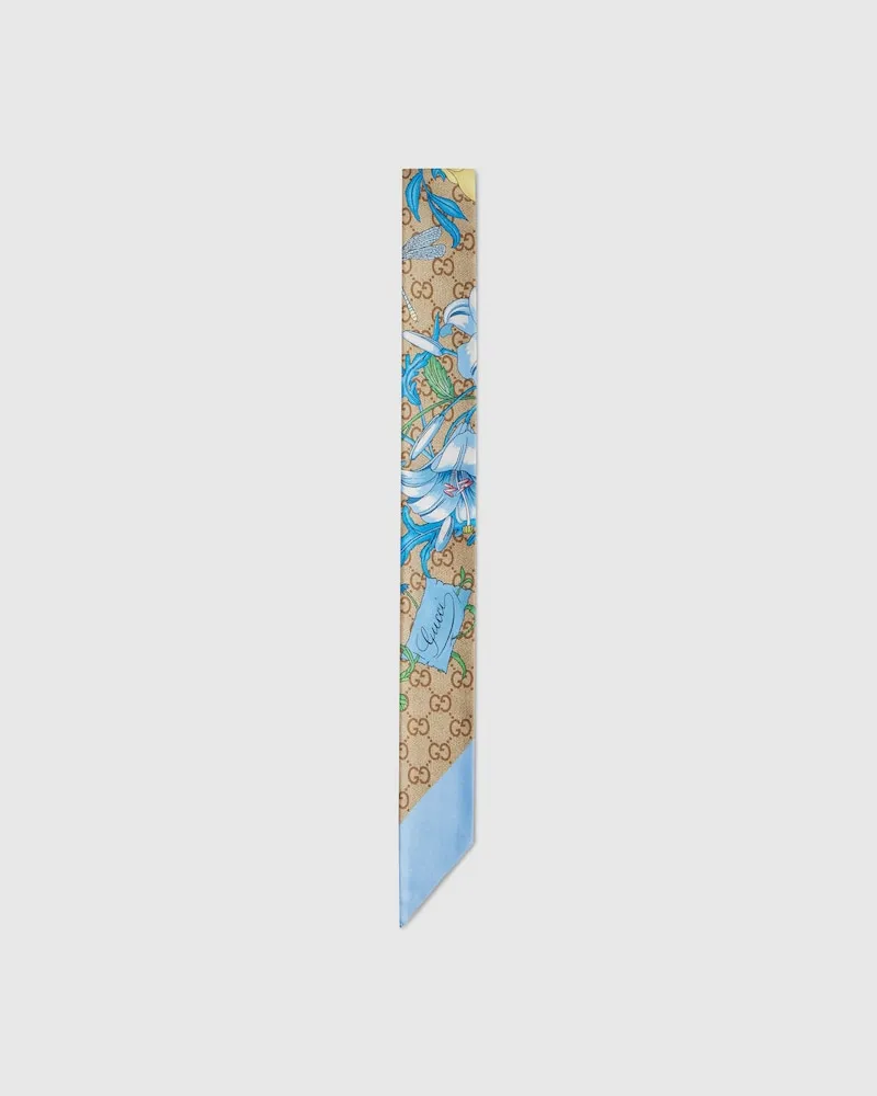 Gucci Band aus Seide mit Print Blau