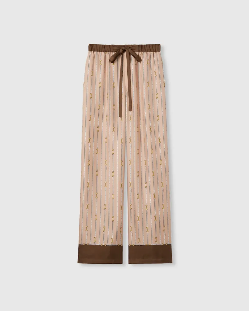 Gucci Hose aus Seidentwill Mit Print, Größe Pink