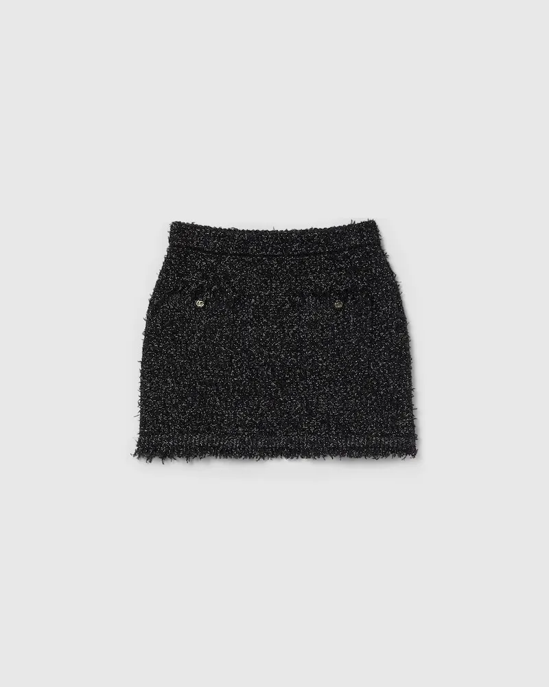 Gucci Minirock aus Lamé Und Viskose, Größe Schwarz