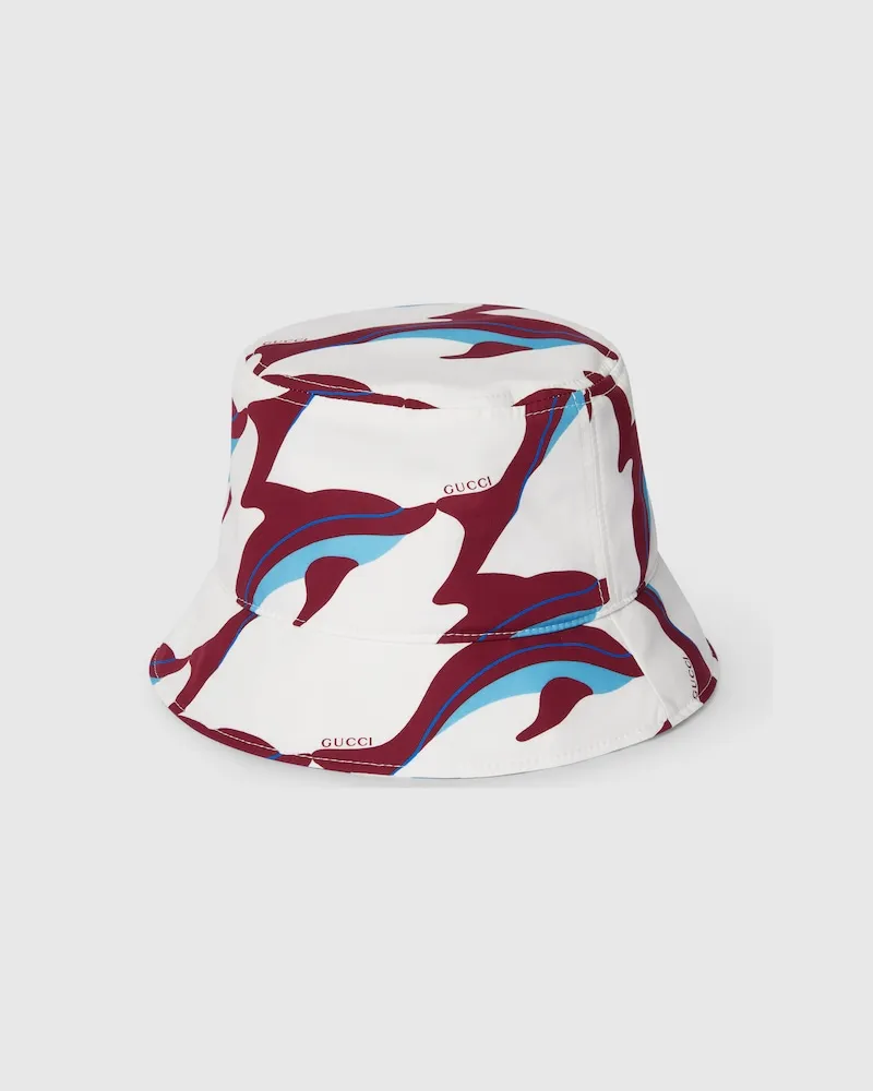 Gucci Fischerhut aus Baumwollcanvas Mit Print, Größe Weiß