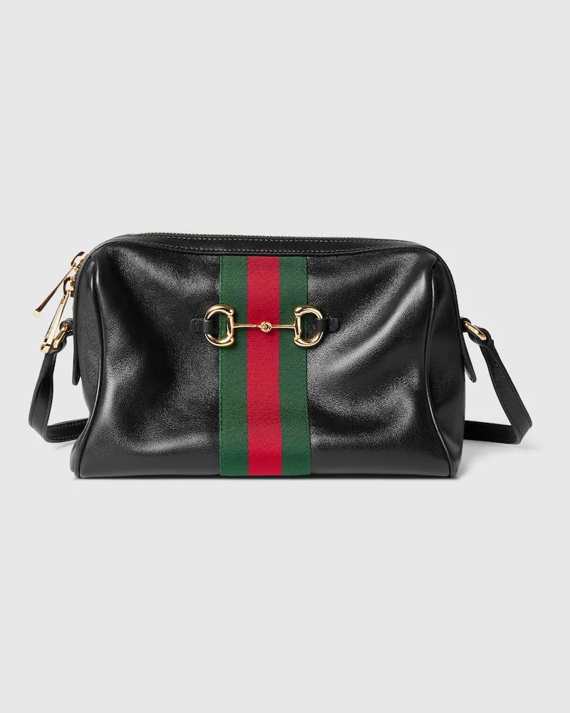 Gucci Kleine Horsebit Web Camera Bag Schwarz