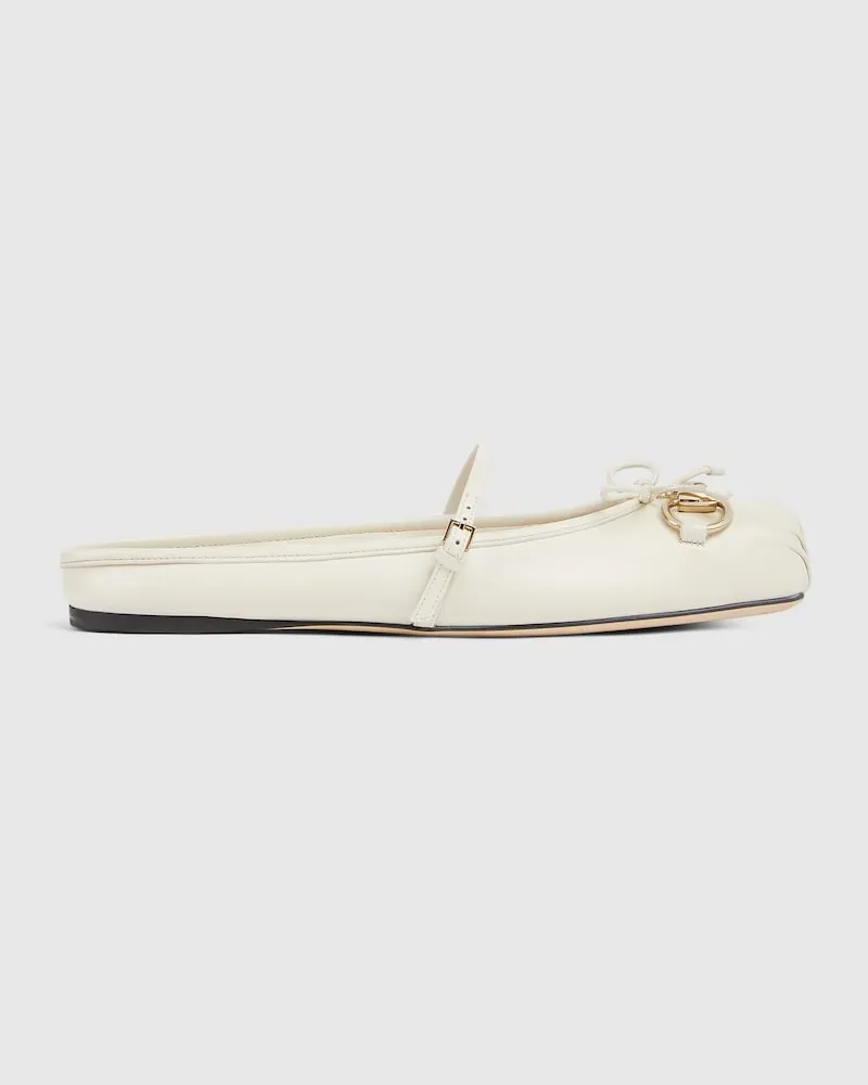 Gucci Horsebit Damen-Mules, Größe Weiß