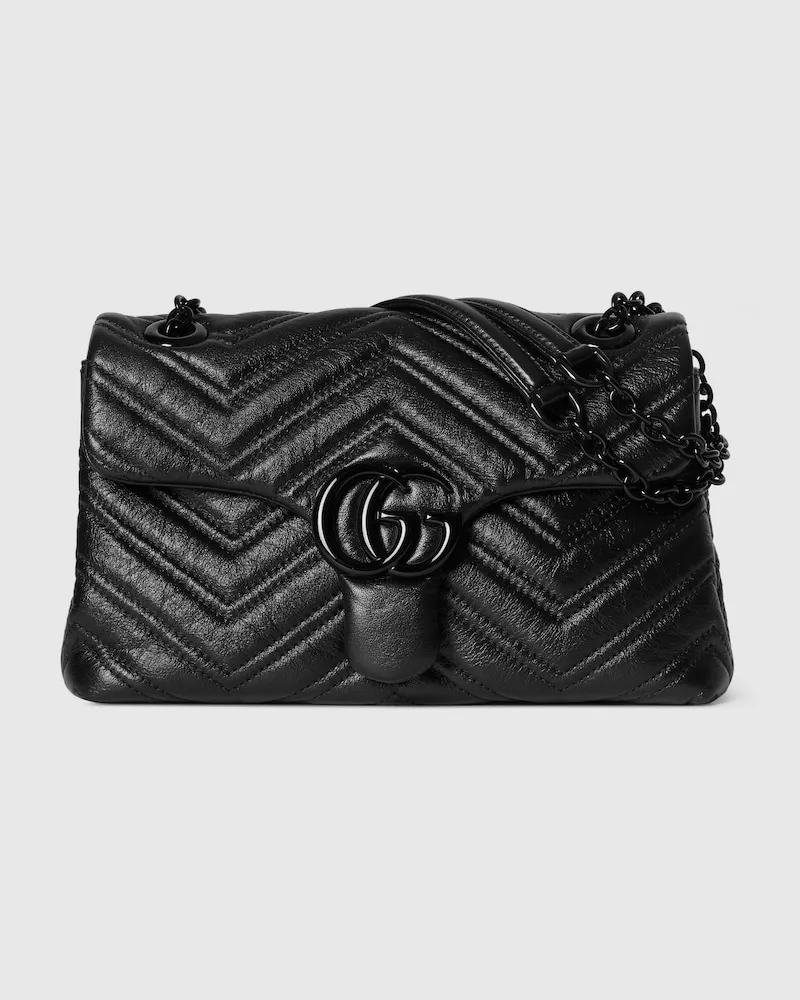 Gucci Kleine GG Marmont Schultertasche Schwarz