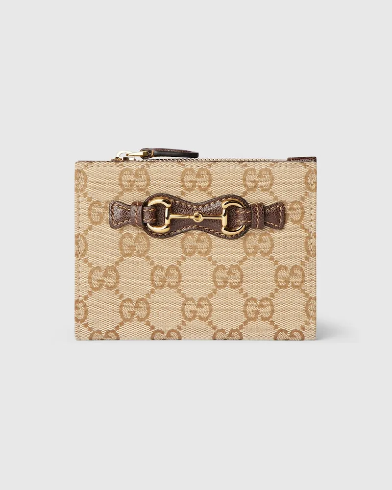 Gucci Kleine Brieftasche mit Horsebit Beige