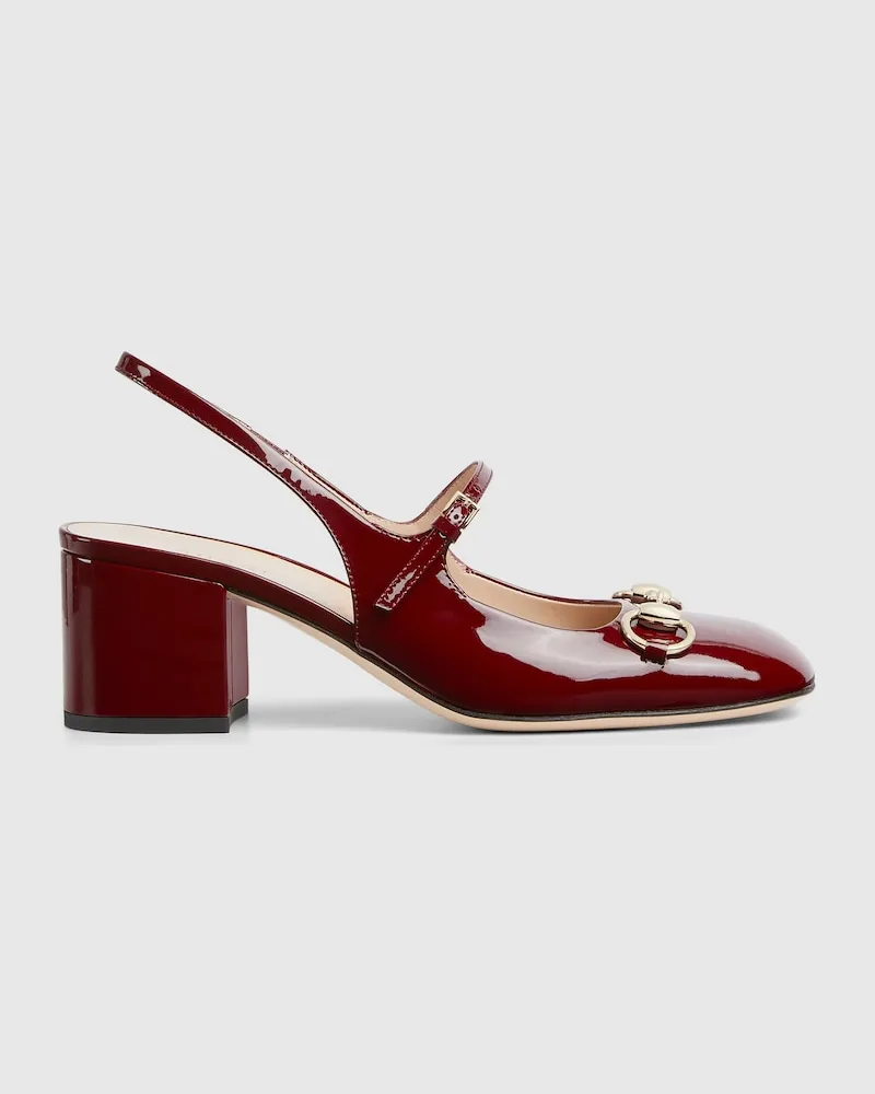 Gucci Damenpumps Mit Horsebit, Größe Rot