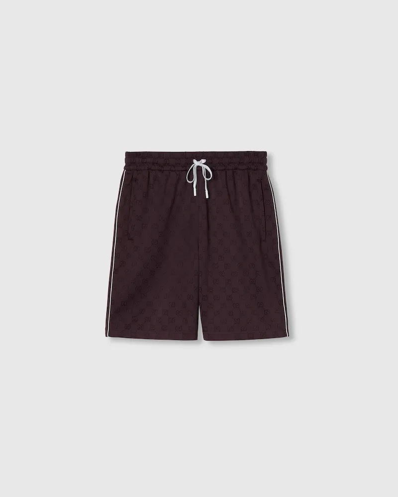 Gucci Shorts aus GG Nylon Und Baumwolle, Größe Bordeauxrot