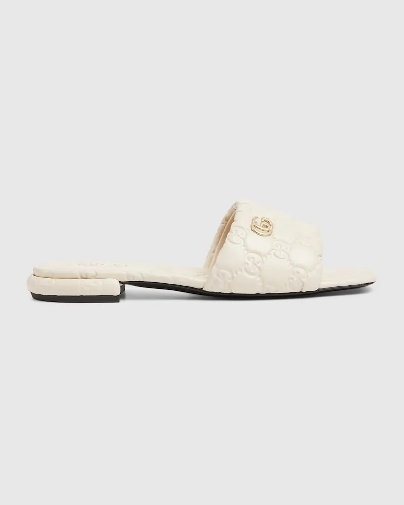 Gucci Damenpantolette Mit Doppel G, Größe Weiß